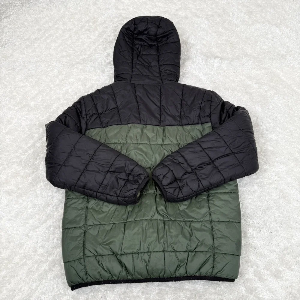 Eddie Bauer Boy's L Large 14-16 Camo Reversible Zip Quilted Hooded Jacket Zip